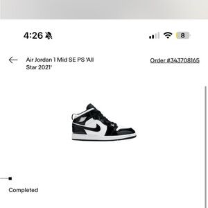 Jordan Kids Mid-Top Sneakers Black/White